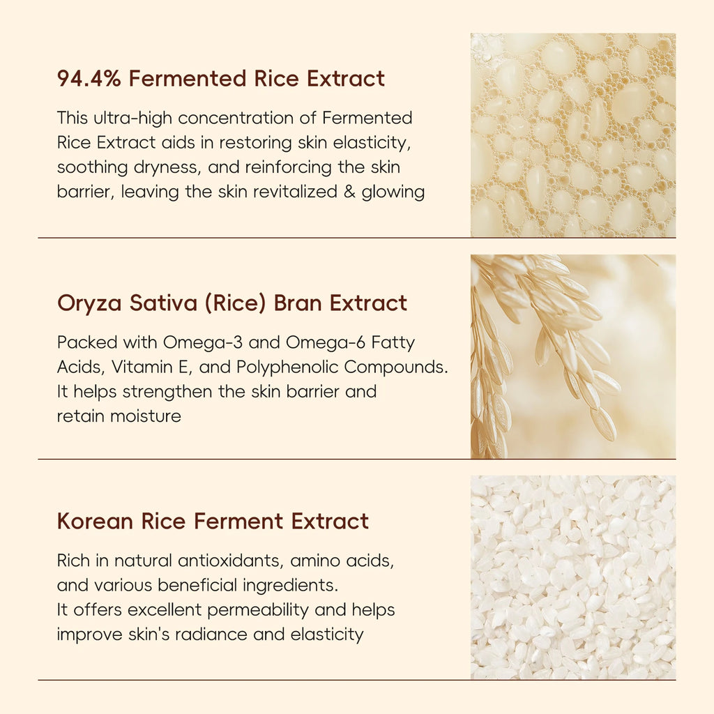 Moisturizing & Anti-Oxidation! LAIKOU Rice 5-Piece Skincare Set (50g Cleanser+100ml Toner+17ml Serum+20g Eye Cream+30g Cream)